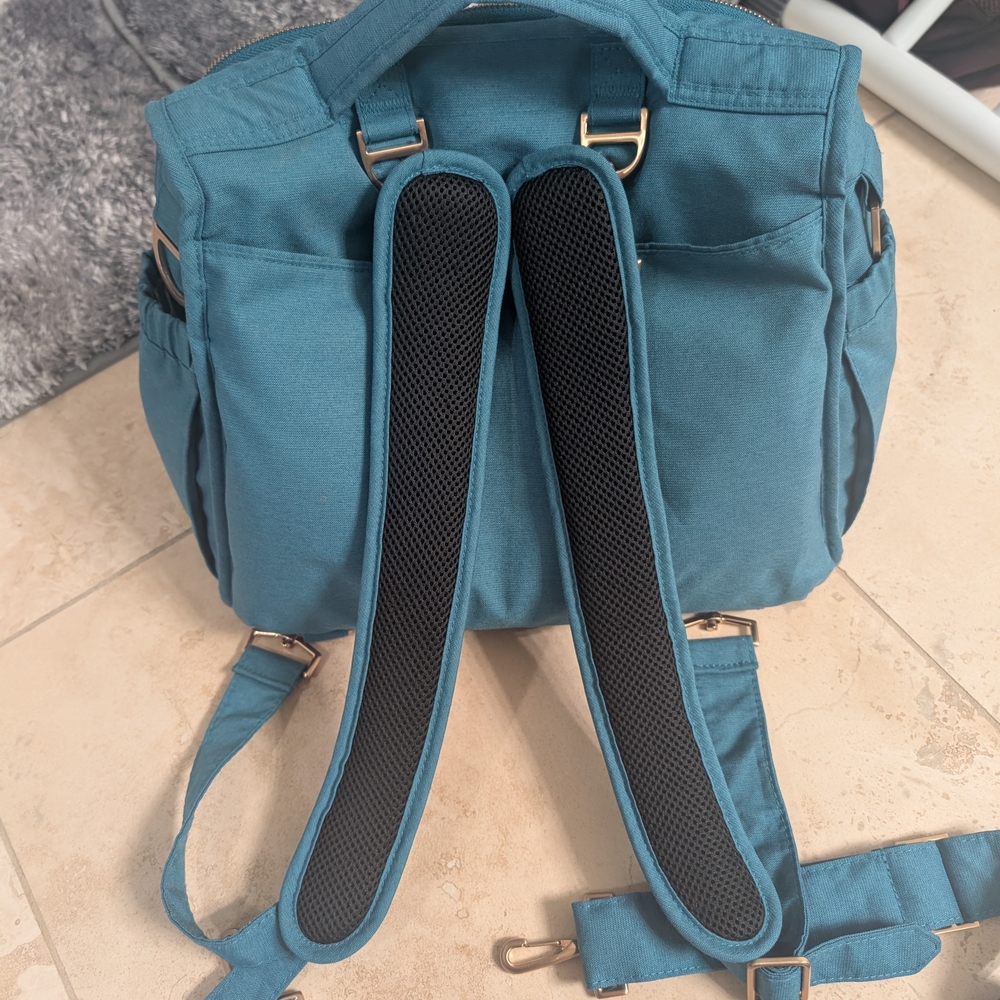 Jujube Teal diaper Bag (Backpack And Also Side Strap Included) Convertible